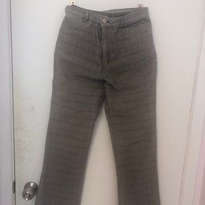 Grey Plaid Dress Pants